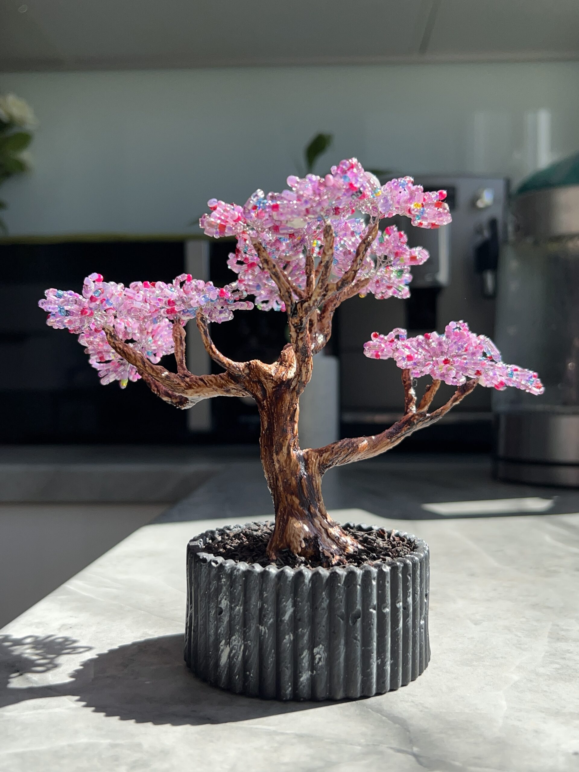 Classic Beaded Bonsai • S • Amethyst Bloom