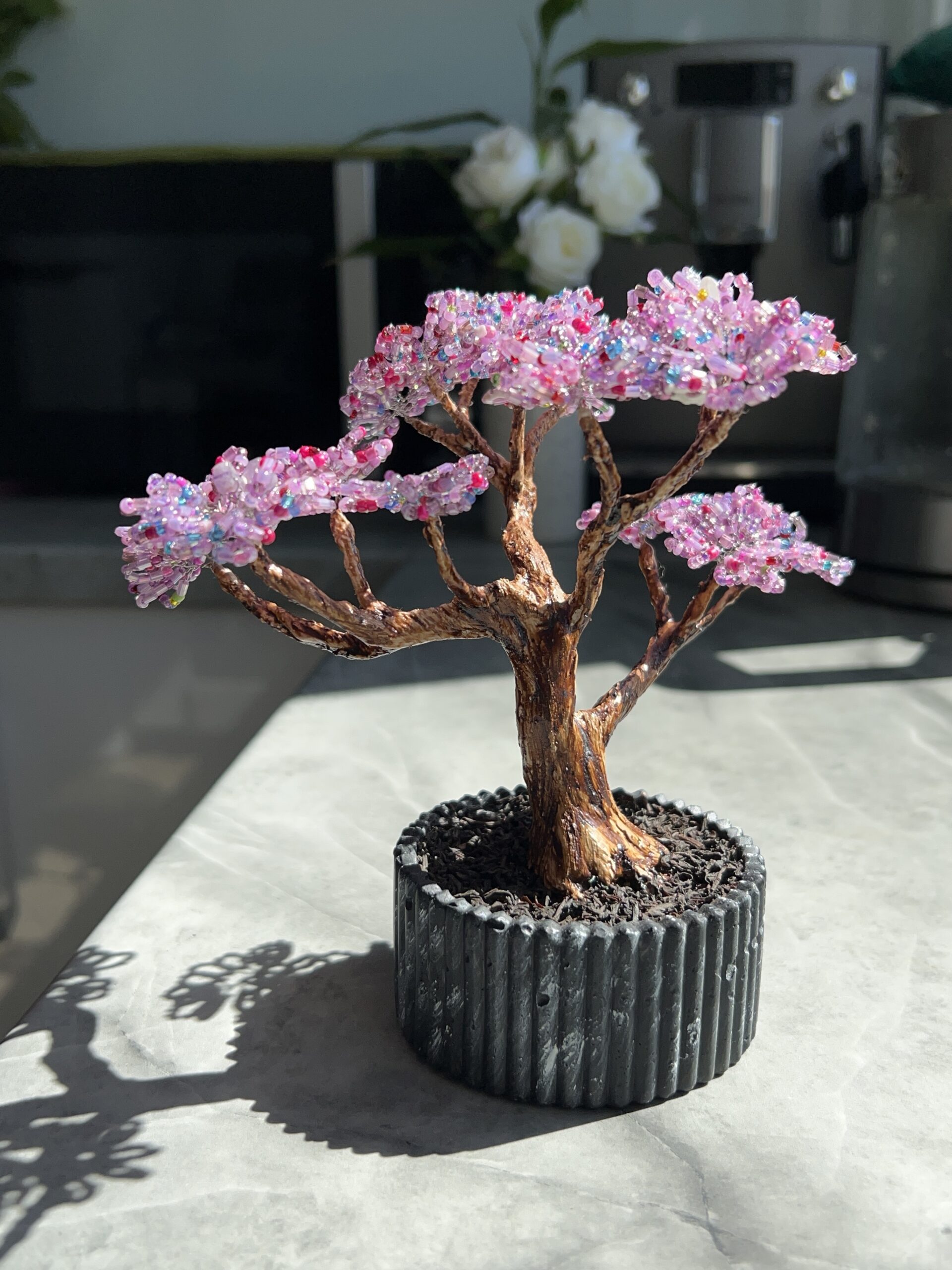 Classic Beaded Bonsai • S • Amethyst Bloom