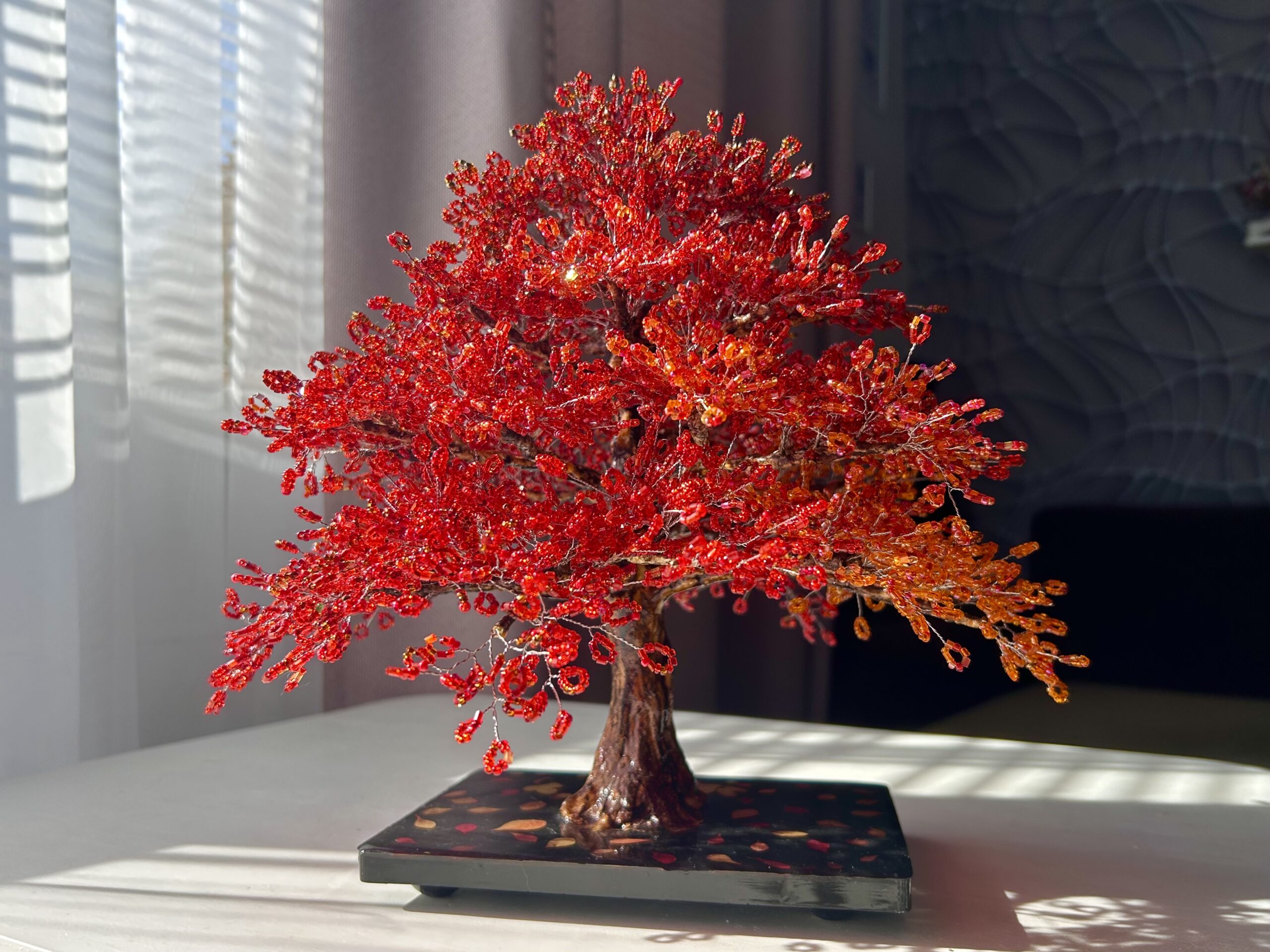 Beaded Japanese Maple Bonsai • L • Autumn Ember