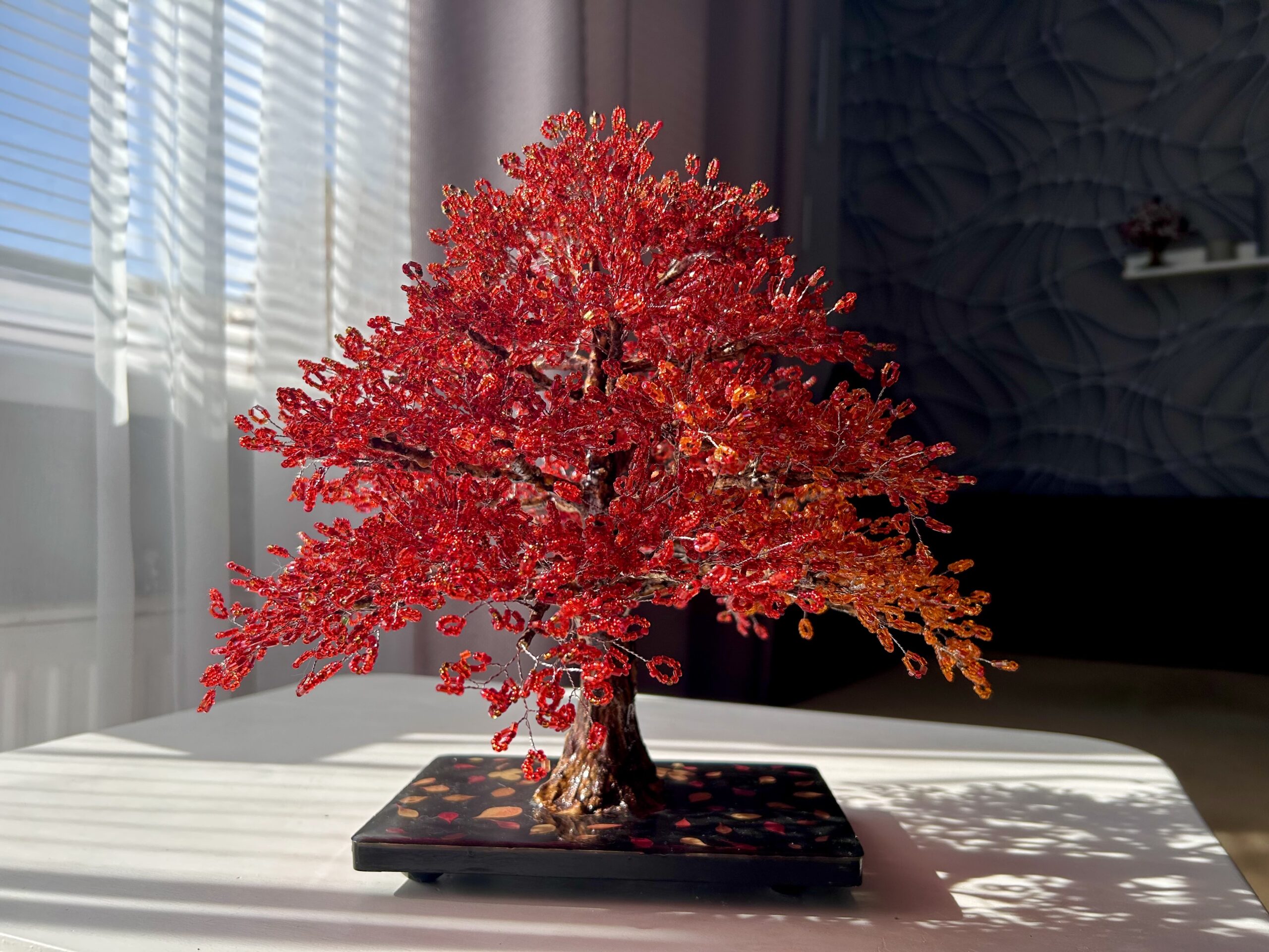 Beaded Japanese Maple Bonsai • L • Autumn Ember