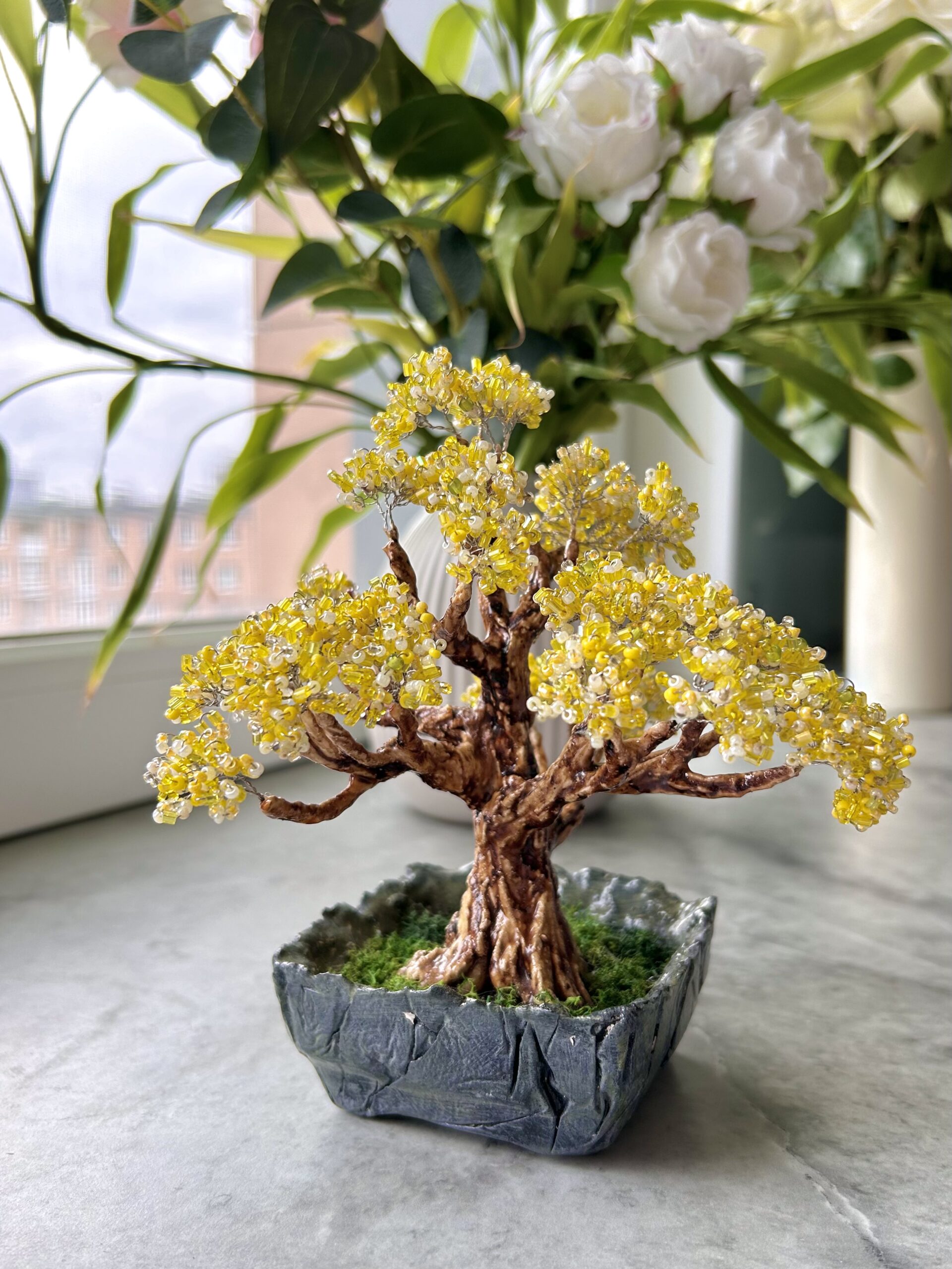 Classic Beaded Bonsai • S • Sunlit Bloom