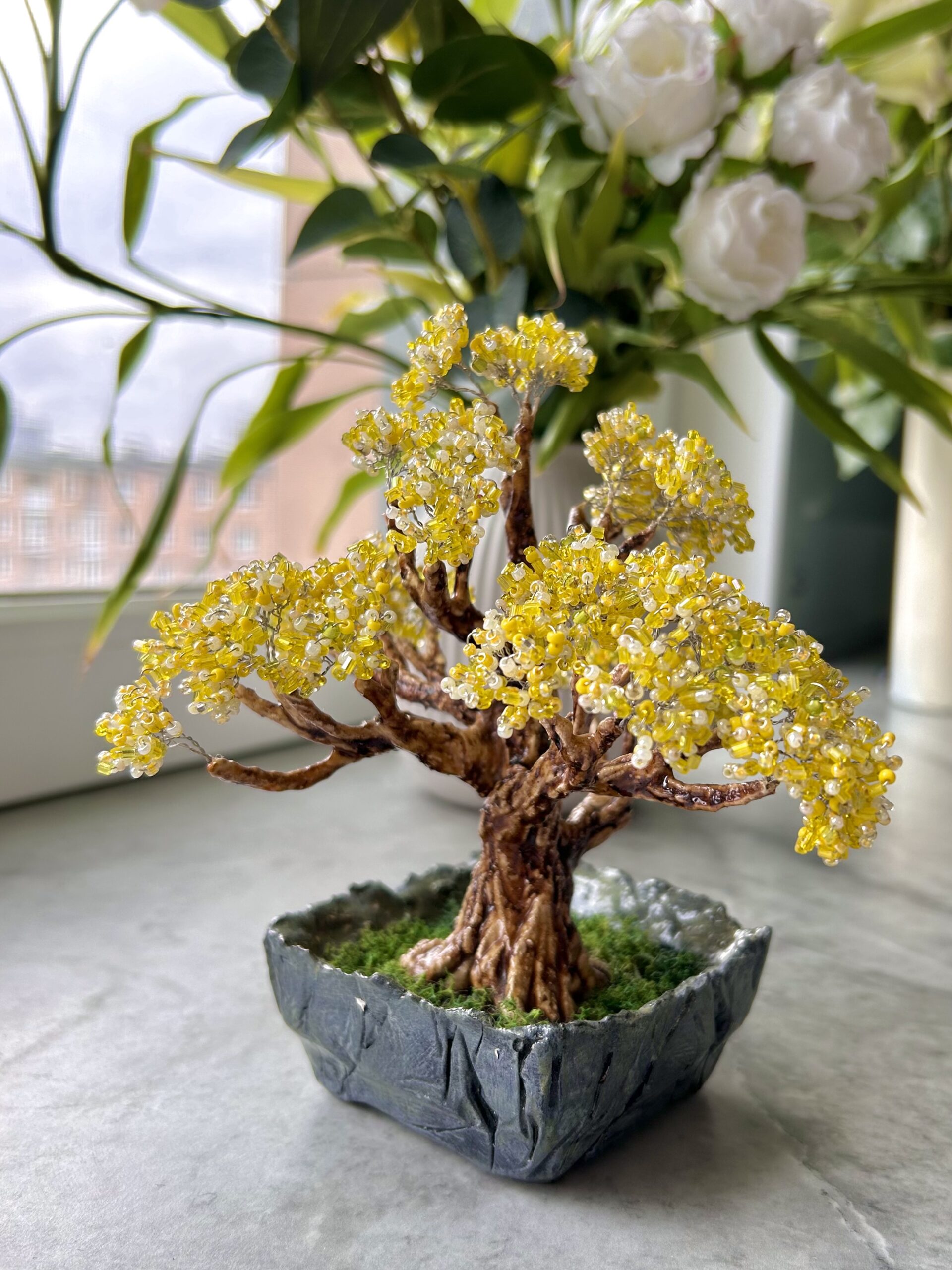 Classic Beaded Bonsai • S • Sunlit Bloom