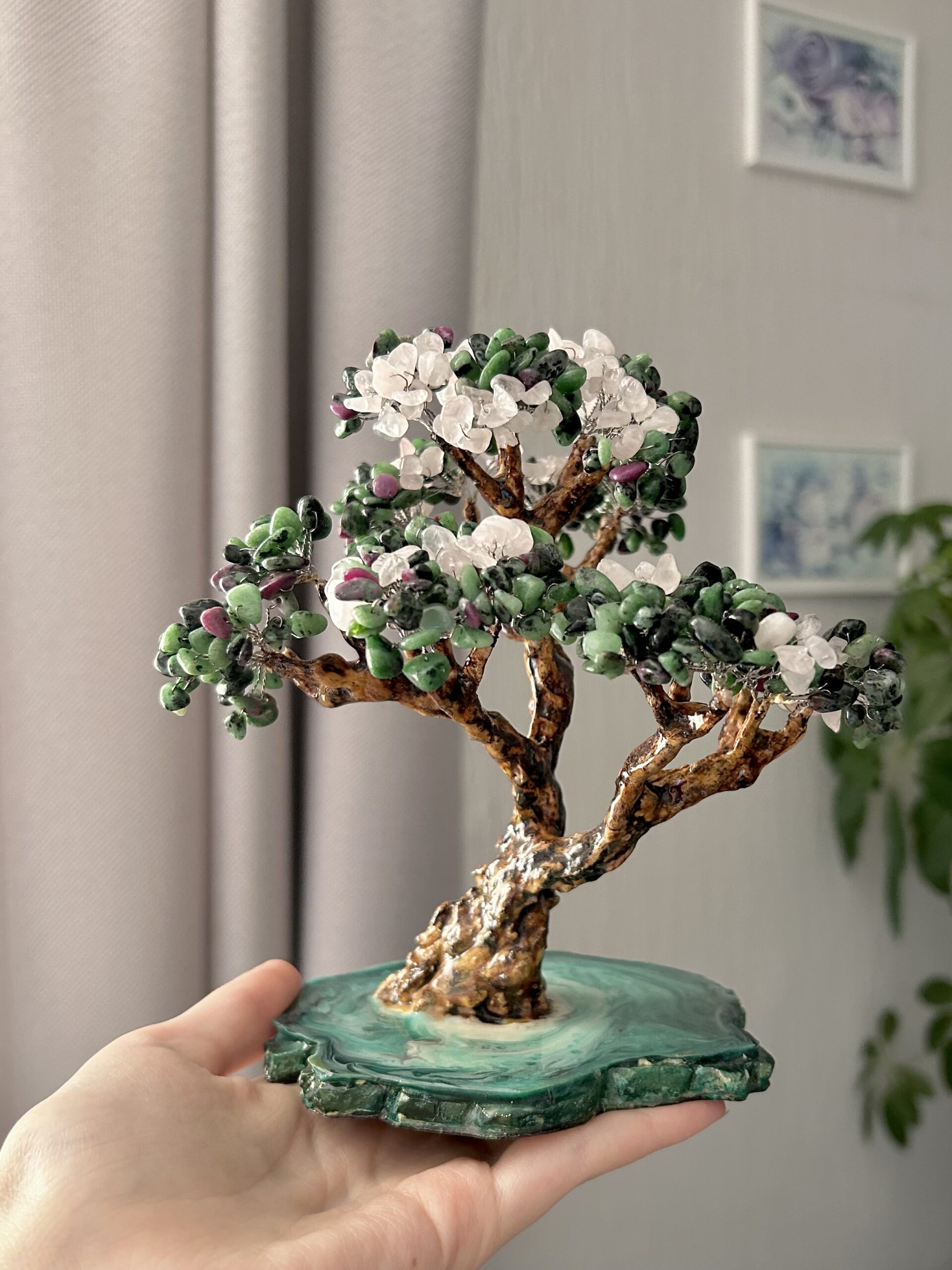 Classic Gemstone Bonsai • S • Emerald Harmony