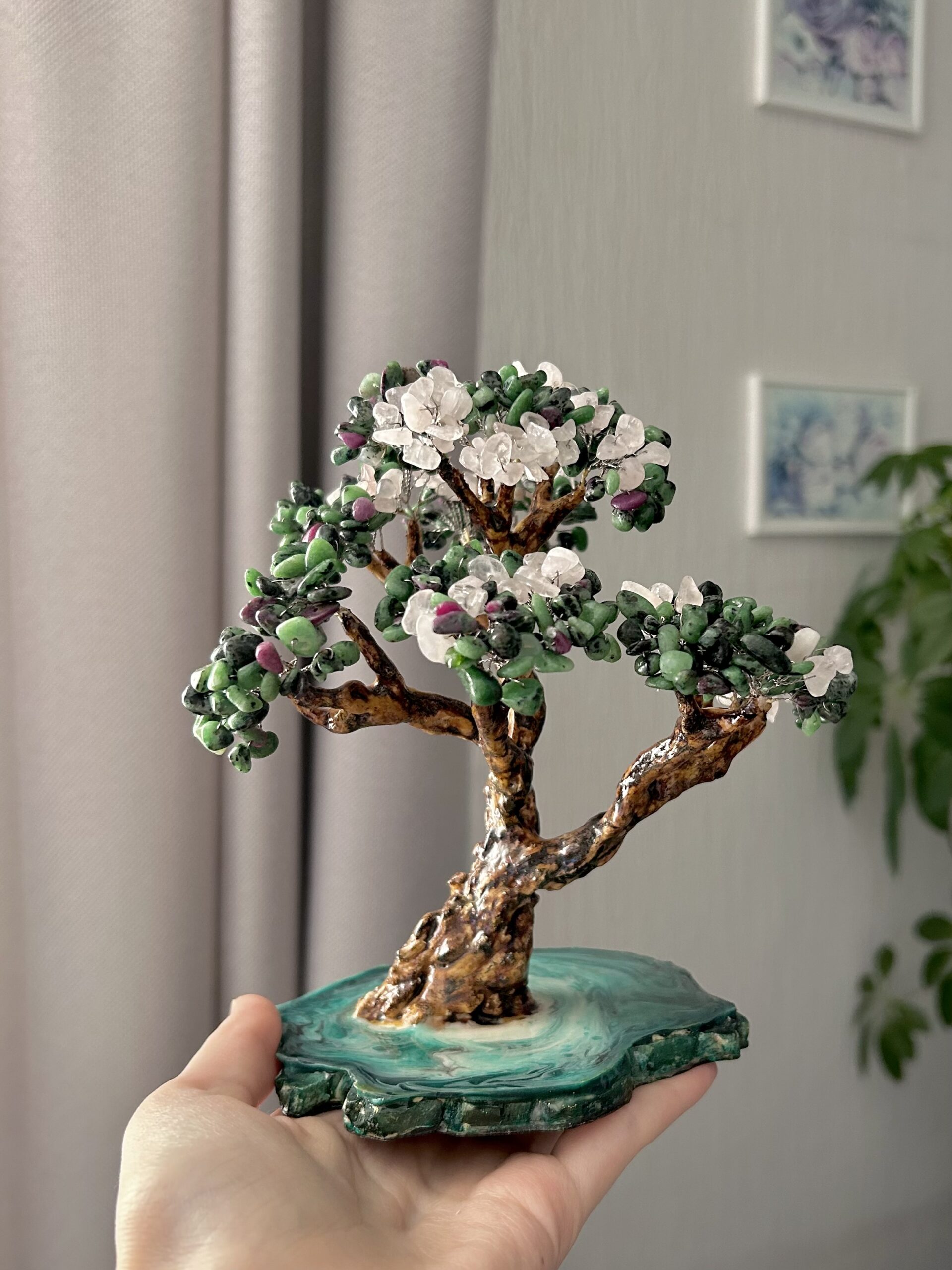 Classic Gemstone Bonsai • S • Emerald Harmony